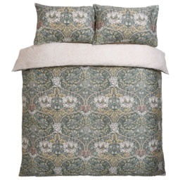 William Morris At Home Honeysuckle and Tulip Duvet Set - Sage/Plaster - Super King - thumbnail 3