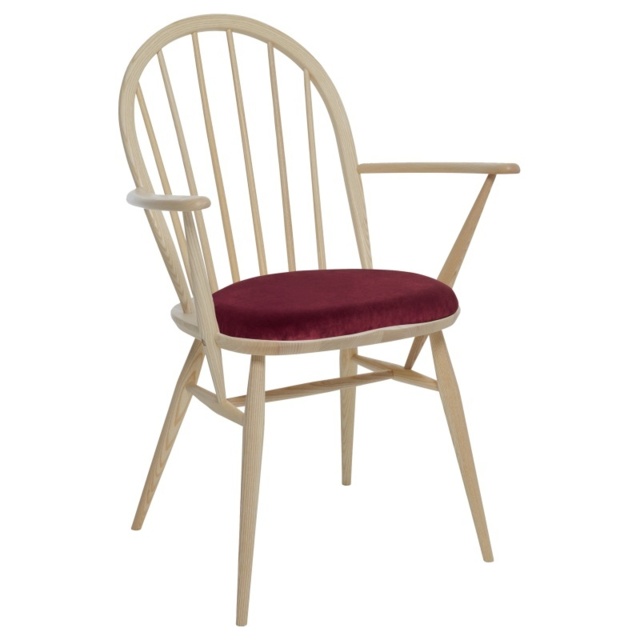 Ercol Windsor Upholstered Dining Armchair - Fabric Grade E