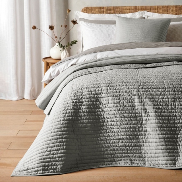 Bianca Quilted Lines Bedspread - Silver - image 1