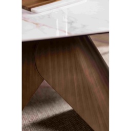 Davos Coffee Table - Brushed Bronze/White Marble - thumbnail 2