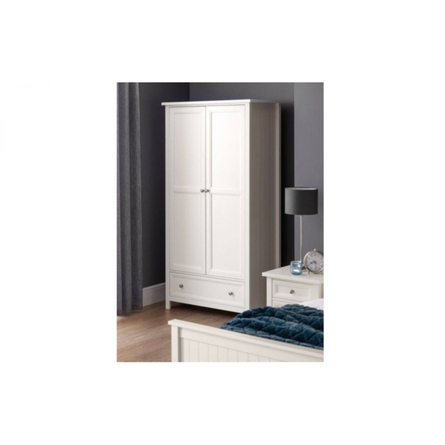Julian Bowen Maine 2 Door Combination Wardrobe - Surf White - image 1