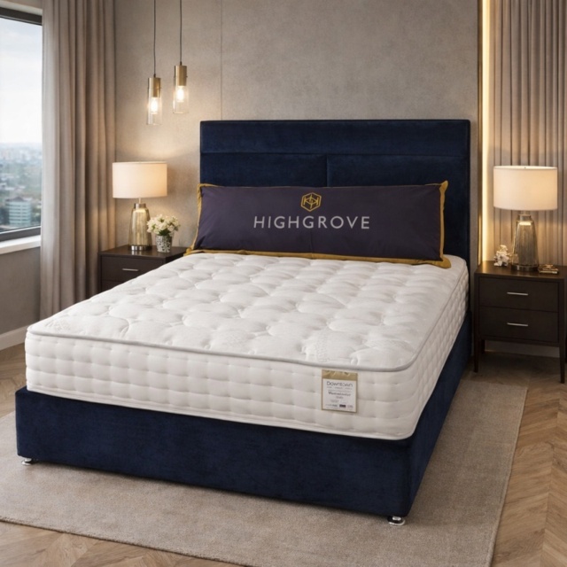 Highgrove Westminster 3000 Mattress and Divan Set With Headboard - 135cm Double - 22 Drawers - Floor Standing Headboard - image 1