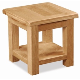 Ascot Rustic Oak Square Lamp Table - thumbnail 2