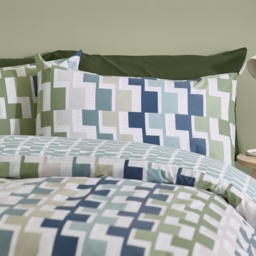 Catherine Lansfield Bryson Duvet Set - Blue - Super King - thumbnail 2