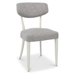 Delta Soft Grey Upholstered Back Dining Chair - Grey Lotus Fabric Pair - thumbnail 2