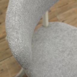 Delta Soft Grey Upholstered Back Dining Chair - Grey Lotus Fabric Pair - thumbnail 5