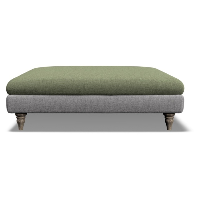 Olympus Large Square Stool In Accent Fabric Top and Contrast Plain - Fabric Grade D
