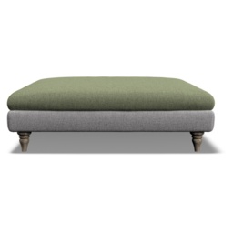 Olympus Large Square Stool In Accent Fabric Top and Contrast Plain - Fabric Grade D