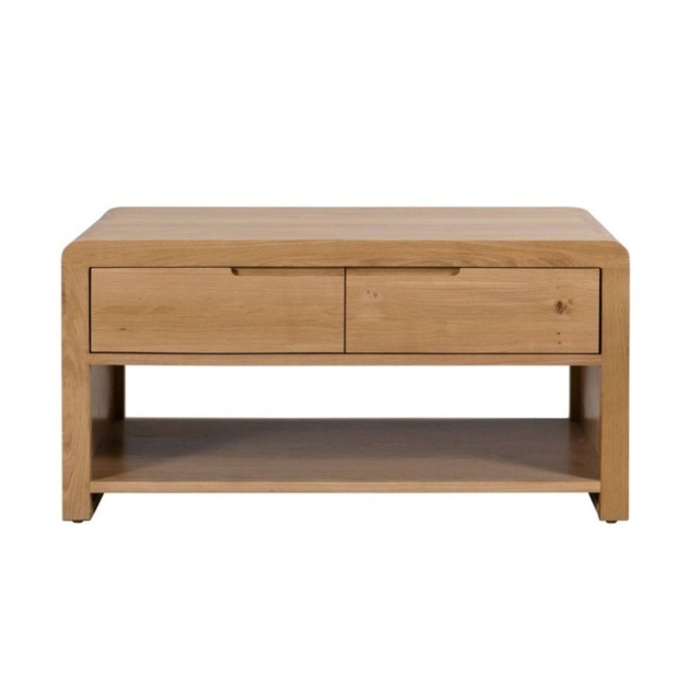 Julian Bowen Curve Rectangular Coffee Table - Oak - image 1
