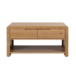 Julian Bowen Curve Rectangular Coffee Table - Oak - thumbnail 1