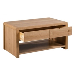 Julian Bowen Curve Rectangular Coffee Table - Oak - thumbnail 3