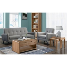 Julian Bowen Curve Rectangular Coffee Table - Oak - thumbnail 4
