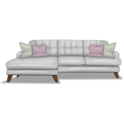 Reya Medium 3 Seater Chaise Sofa in Fabric - LHF - Fabric Grade A - thumbnail 2
