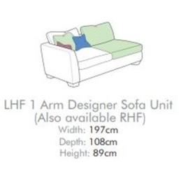 Freddie Fabric 2 Seater Sofa Unit With 1 Arm - Fabric Grade A - LHF - Fibre - thumbnail 2