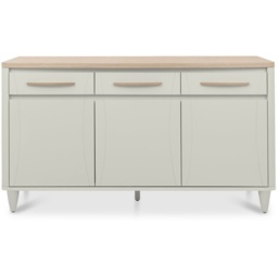 Delta Scandi Oak and Soft Grey Wide Sideboard - thumbnail 1