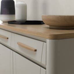 Delta Scandi Oak and Soft Grey Wide Sideboard - thumbnail 4