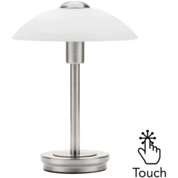 BHS Archie Touch Sensitive Lamp - Satin Nickel/Alabaster