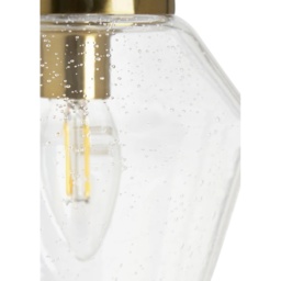 BHS Saskia Bubble Glass Arc Table Lamp - Warm Satin Brass - thumbnail 2