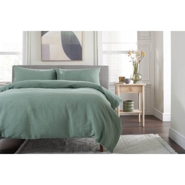 The Lyndon Company Tilly Texture Duvet Set - Green - Single - image 1