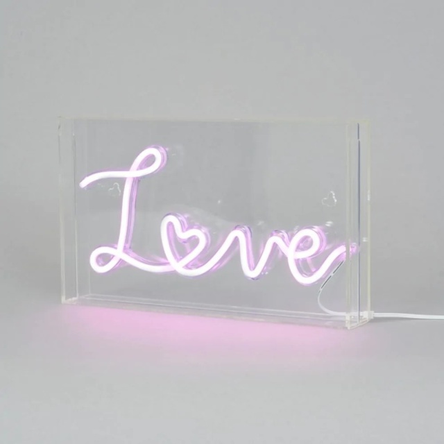 BHS Glow LED Love Neon Light Box - Pink - image 1