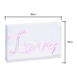 BHS Glow LED Love Neon Light Box - Pink - thumbnail 3