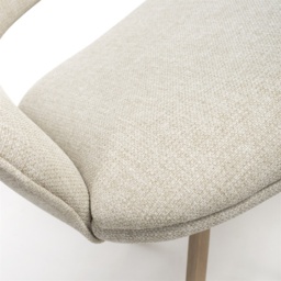 Paulie Swivel Fabric Dining Chair - Natural - thumbnail 4