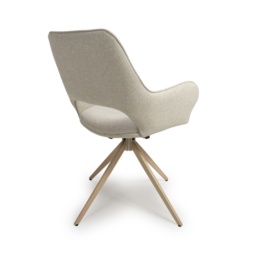 Paulie Swivel Fabric Dining Chair - Natural - thumbnail 3