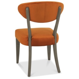 Winnipeg Fumed Oak Upholstered Dining Chair Pair With Gently Flared Backs - Azure Velluto Velvet - thumbnail 7