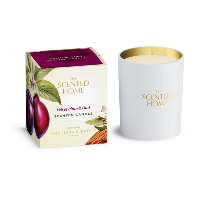 Ashleigh and Burwood Scented Home Velvet Plum and Oud Scented Candle - 170g