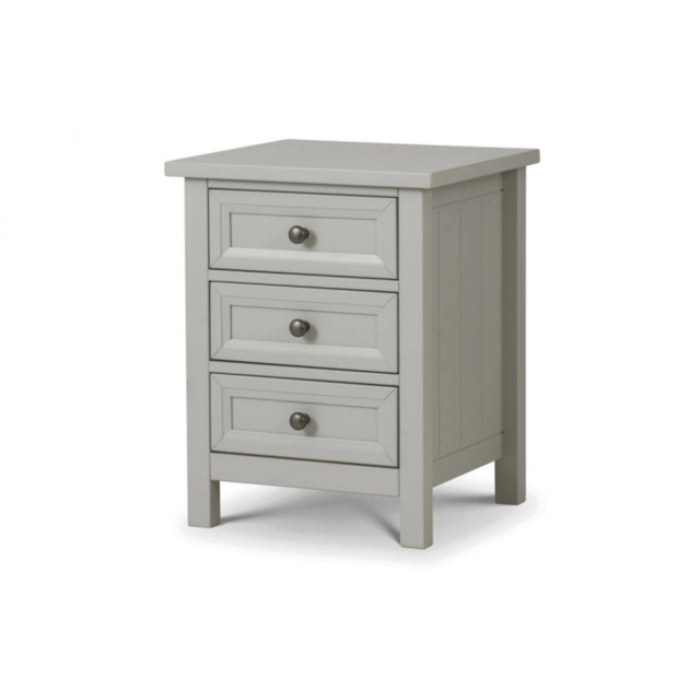 Julian Bowen Maine 3 Drawer Bedside Table - Dove Grey - image 1