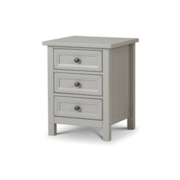 Julian Bowen Maine 3 Drawer Bedside Table - Dove Grey