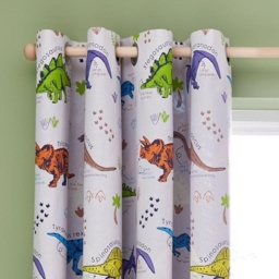 Catherine Lansfield Kids Prehistoric Dinosaurs Fully Reversible Curtains 66x72 - thumbnail 3