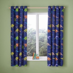Catherine Lansfield Kids Prehistoric Dinosaurs Fully Reversible Curtains 66x72 - thumbnail 1