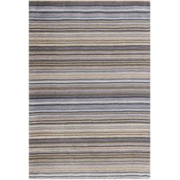 Melrose Carter Striped Wool Rug - Grey - 160cm x 230cm - thumbnail 1
