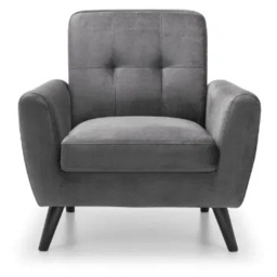 Julian Bowen Monza Chair - Dark Grey Velvet - thumbnail 2