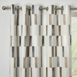 Fusion Oakland Lined Eyelet Curtains - Natural - 66 x 72 - thumbnail 3