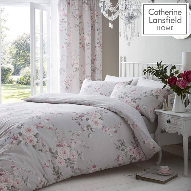 Catherine Lansfield Canterbury Grey Duvet Set - Single - image 1