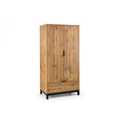 Julian Bowen Bali 2 Door 1 Drawer Wardrobe - Light Oak - thumbnail 4