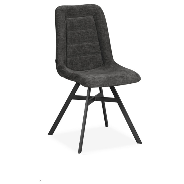 Stevie Upholstered Dining Chair Pair - Miami Black Fabric