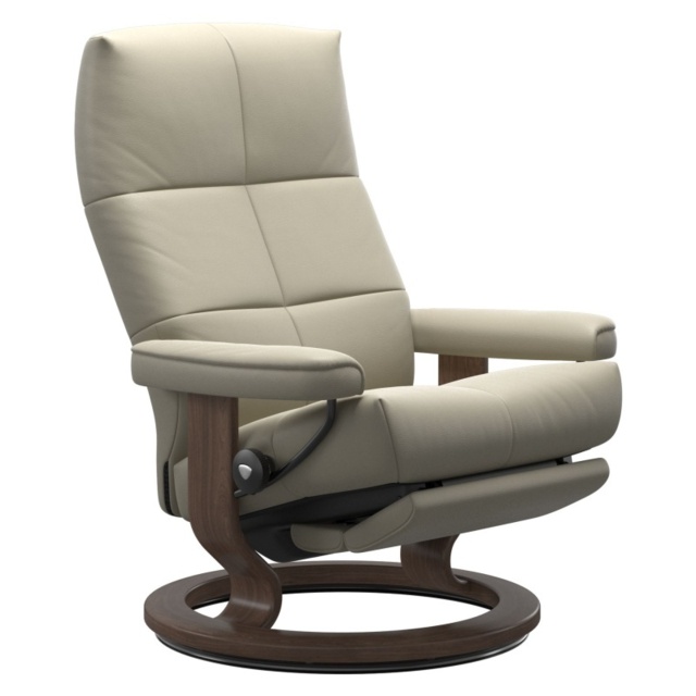 Stressless David Power Recliner Chair and Footstool - Medium - Fabric - image 1