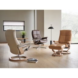 Stressless David Power Recliner Chair and Footstool - Medium - Fabric - thumbnail 4