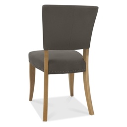 Vancouver Rustic Oak Upholstered Chair - Dark Grey Fabric Pair - thumbnail 5