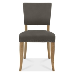 Vancouver Rustic Oak Upholstered Chair - Dark Grey Fabric Pair - thumbnail 2