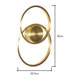 BHS Pei 2 Ring Ceiling/Wall Light - Brass - thumbnail 2