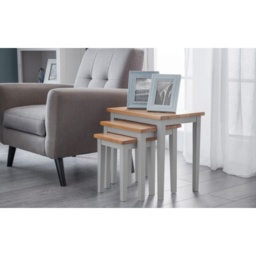 Julian Bowen Cleo Nest Of Tables - 2 Tone Grey and Oak
