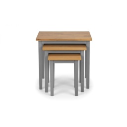 Julian Bowen Cleo Nest Of Tables - 2 Tone Grey and Oak - thumbnail 3