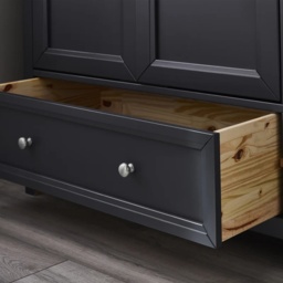 Julian Bowen Maine 3 Door Combination Wardrobe - Anthracite - thumbnail 4