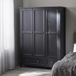 Julian Bowen Maine 3 Door Combination Wardrobe - Anthracite - thumbnail 1