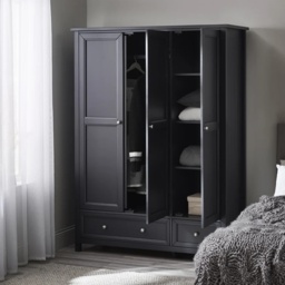 Julian Bowen Maine 3 Door Combination Wardrobe - Anthracite - thumbnail 2