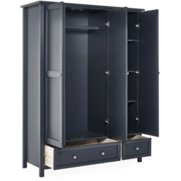 Julian Bowen Maine 3 Door Combination Wardrobe - Anthracite - thumbnail 3